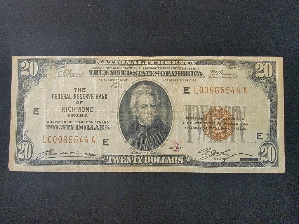 1929 $20 Reserve Bank FR-1870e