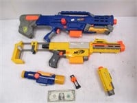 Lot of Nerf Guns & Accessories - Guns Cock &