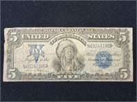 1899 $5 Silver Cert Big Chief FR-281