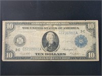 1917 $10 Federal Reserve FR-915