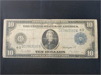 1917 $10 Federal Reserve FR-919