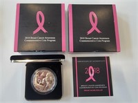 2 - 2018 Breast Cancer Awareness Silver Proofs