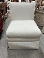White Upholstered Armless Accent Chair ( needs