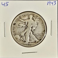 1943 90% Silver Walking Liberty Half Dollar