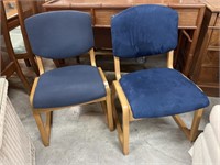 Pair of Blue  Sauder Upholstered Desk Chairs (