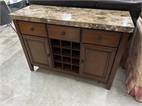 Marble top style buffet with wine