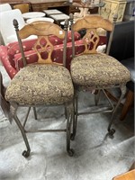 Pair of upholstered barstools
Seat height: