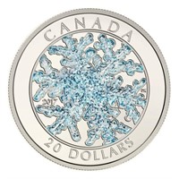 1 oz. Pure Silver Coloured Coin - Snowflake - Mint