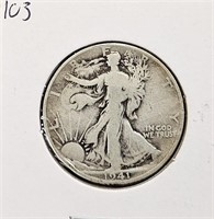 1941 D 90% Silver Walking Liberty Half Dollar