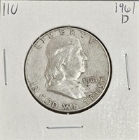 1961 D 90% Silver Franklin Half Dollar