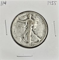 1955 90% Silver Walking Liberty Half Dollar