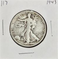 1943 90% Silver Walking Liberty Half Dollar