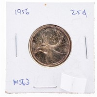 Canada 1956 Silver 25 Cents