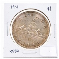 Canada 1951 Silver Dollar VF30