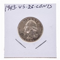 1943 USA Silver 25 Cents