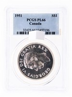 Canada 1951 Silver Dollar PL66 PCGS