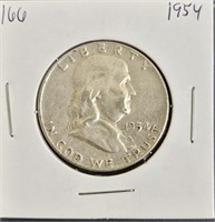 1954 90% Silver Franklin Half Dollar