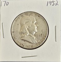 1952 90% Silver Franklin Half Dollar