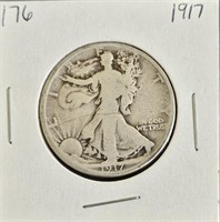 1917 90% Silver Walking Liberty Half Dollar