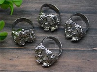 SILVER TONE HAMMERED RINGS