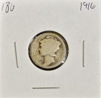 1916 90% Silver Mercury Dime