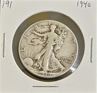1940 90% Silver Walking Liberty Half Dollar