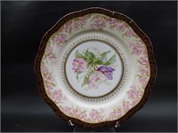 LILY OF THE VALLEY ENAMEL DINNER PLATE VINTAGE ANT
