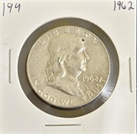 1962 90% Silver Franklin Half Dollar