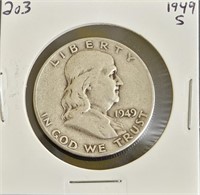 1949 S 90% Silver Franklin Half Dollar