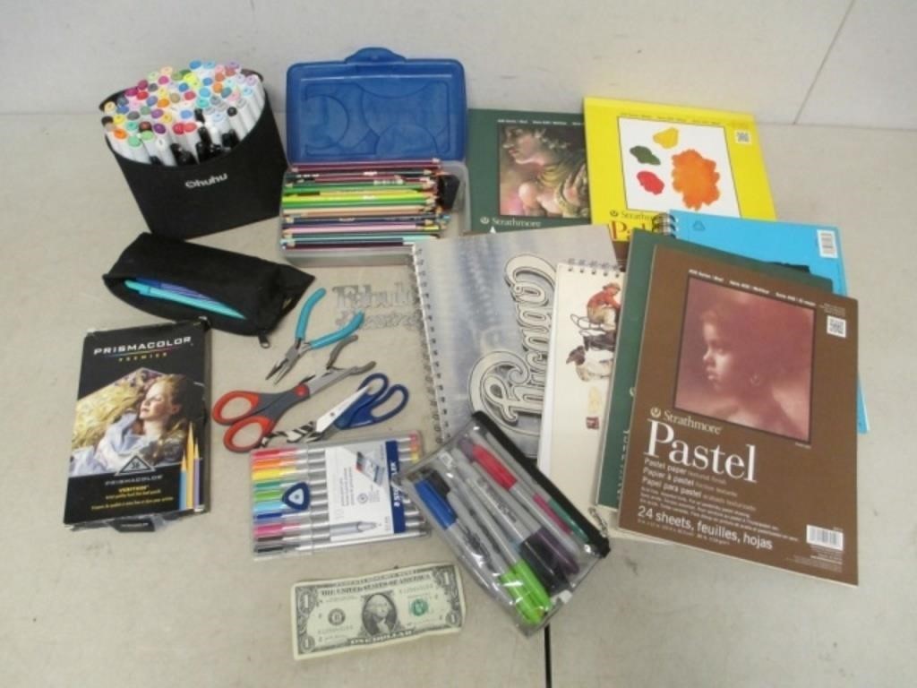 Lot of Assorted Art/Drawing Supplies - As Shown