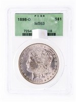 1898 - O  USA Silver morgan Dollar PCGS MS63
