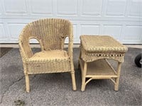 Chair & Table Wicker Set