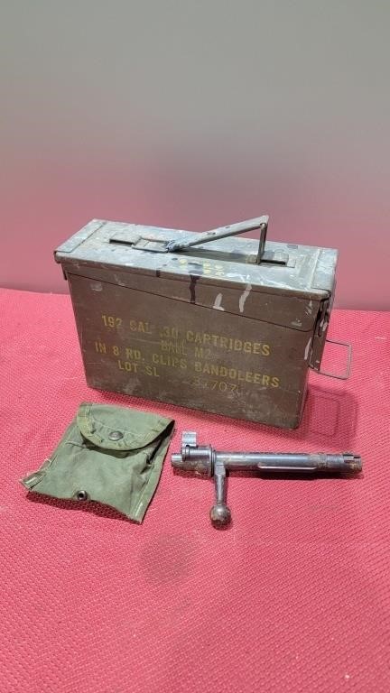 Military ammo can gun bolt and Pouch