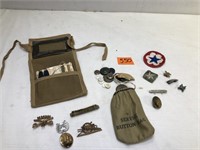 US Army Sewing Kit, Service Buttons, Patches Etc