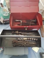 Brace and bits in red tool box