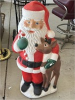 Santa w/Reindeer Lighted Blow Mold