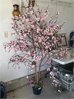 Potted Faux Flowering Tree