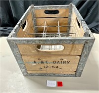 Amazing Heavy Wood Metal A&E Dairy Crate