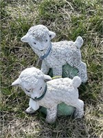 2 Concrete Lamb Statues