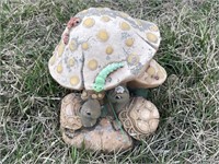 Concrete Mushroom with Turtles Statue