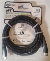 Xcell 6ft 18W Power Delivery Lightning Type-C to A