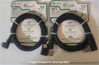 2 Xcell 6ft 90° USB to Type-C "Black"