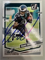 Eagles Quez Watkins Signed Card with COA