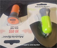 2 MobileSpec Hi-Vis Car Charger USB 12w and C 18W