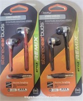 2 power Up Stereo Earbuds Style Remix