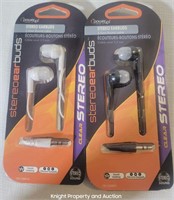 2 power Up Stereo Earbuds Clear Stereo
