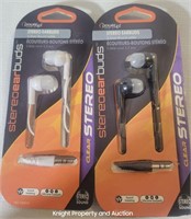 2 power Up Stereo Earbuds Clear Stereo