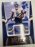 Titans A.J. Brown Signed Card with COA