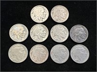 Lot of 10 Buffalo Nickels