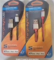 2 Power Up Charge+Sync USB Cable "Red and Black"